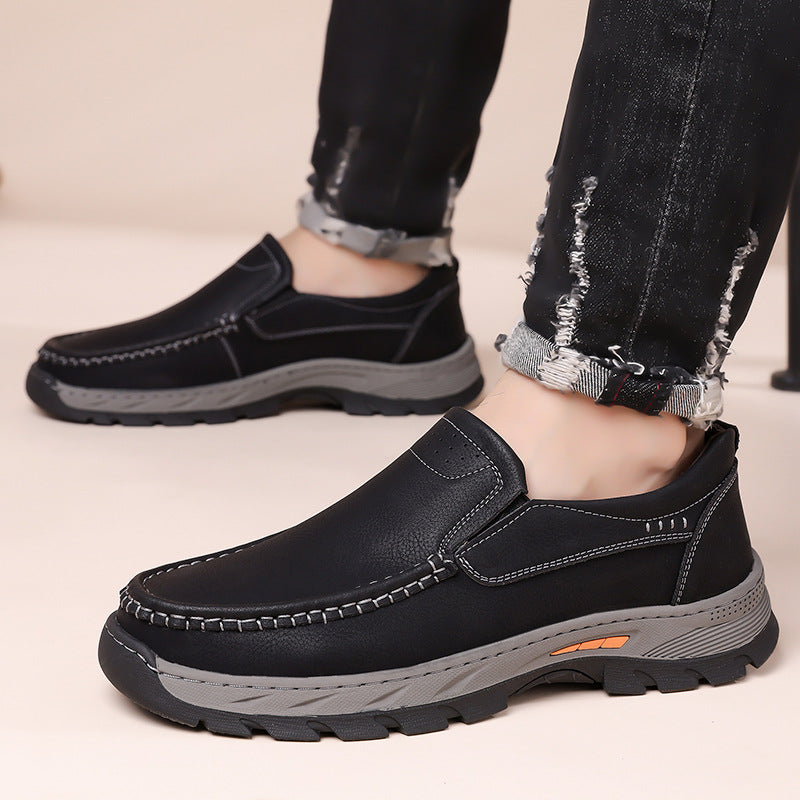 Hommes Outdoor Bas-top Chaussures antidérapantes en cuir