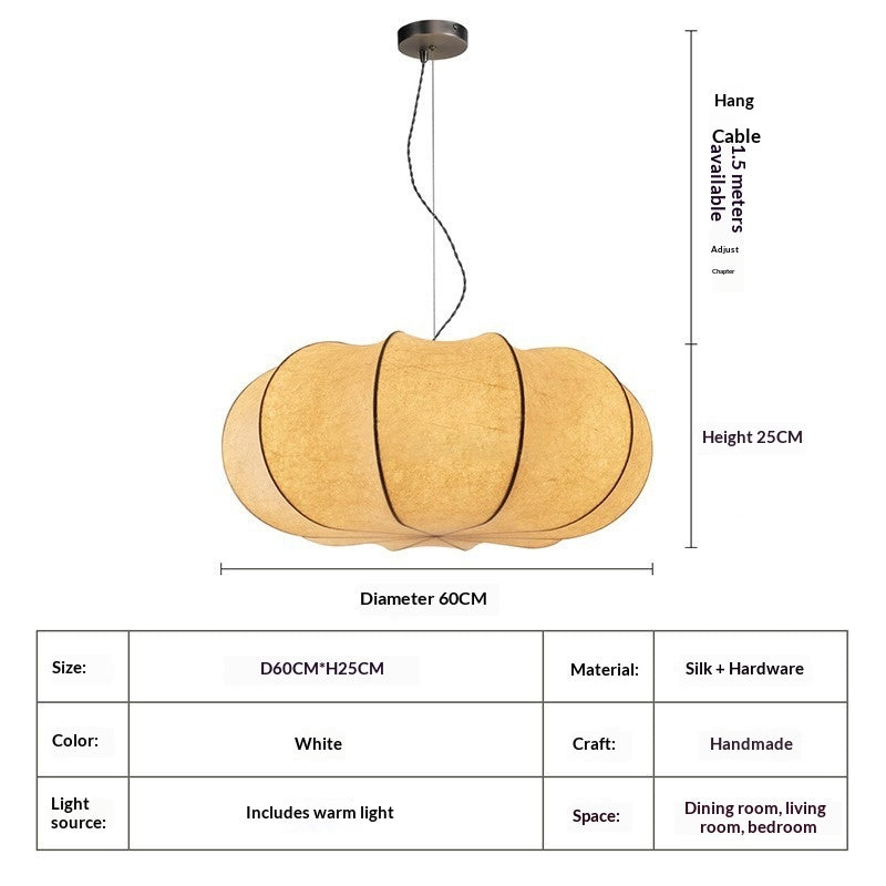 Lampe de pendentif en soie de citrouille décorative rétro créative