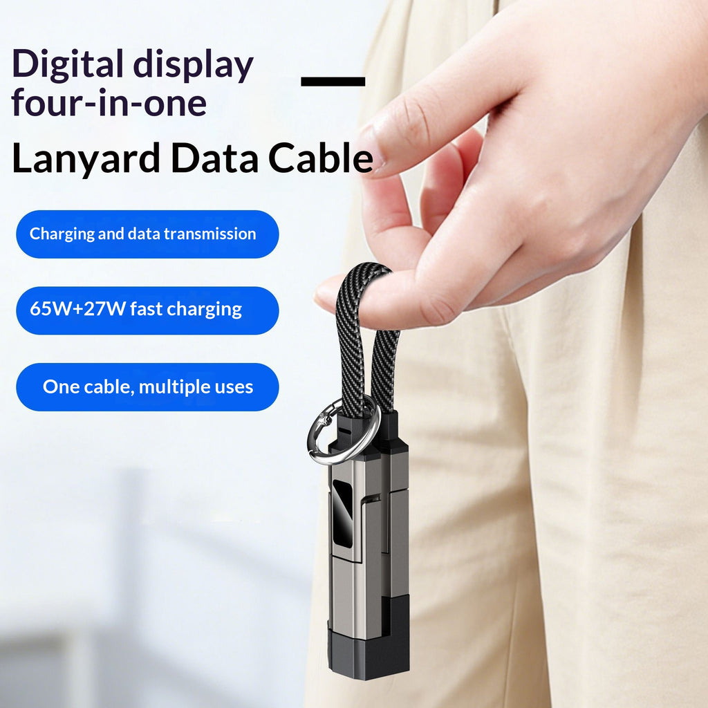True Digital Display Super-Fast Charging 4-en-1 Câble porte-clés