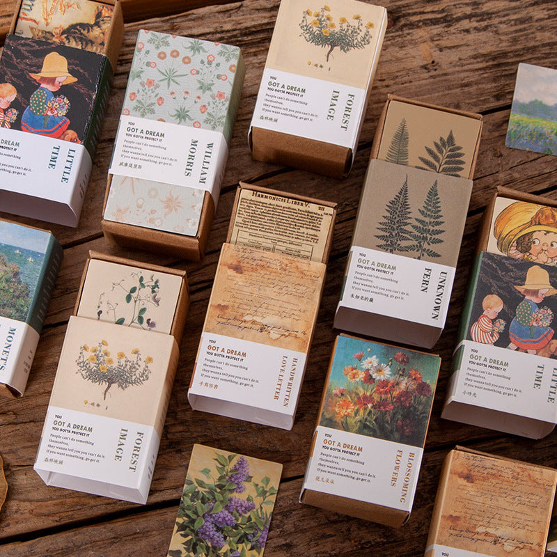100 pièces de rétro petit livre de notes double face Mini compte de carte