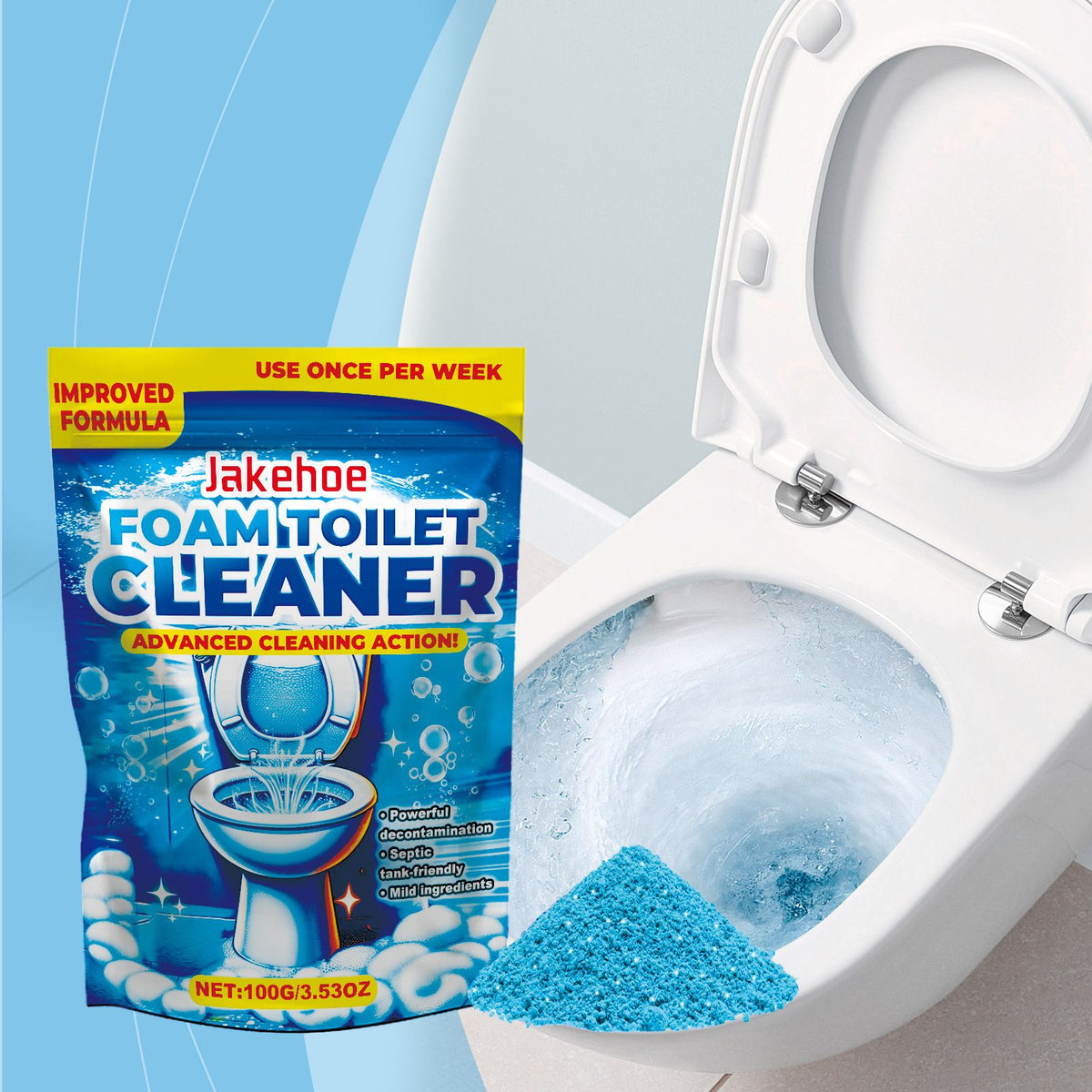JAKEHOE Poudre de nettoyage de bol de toilette en mousse