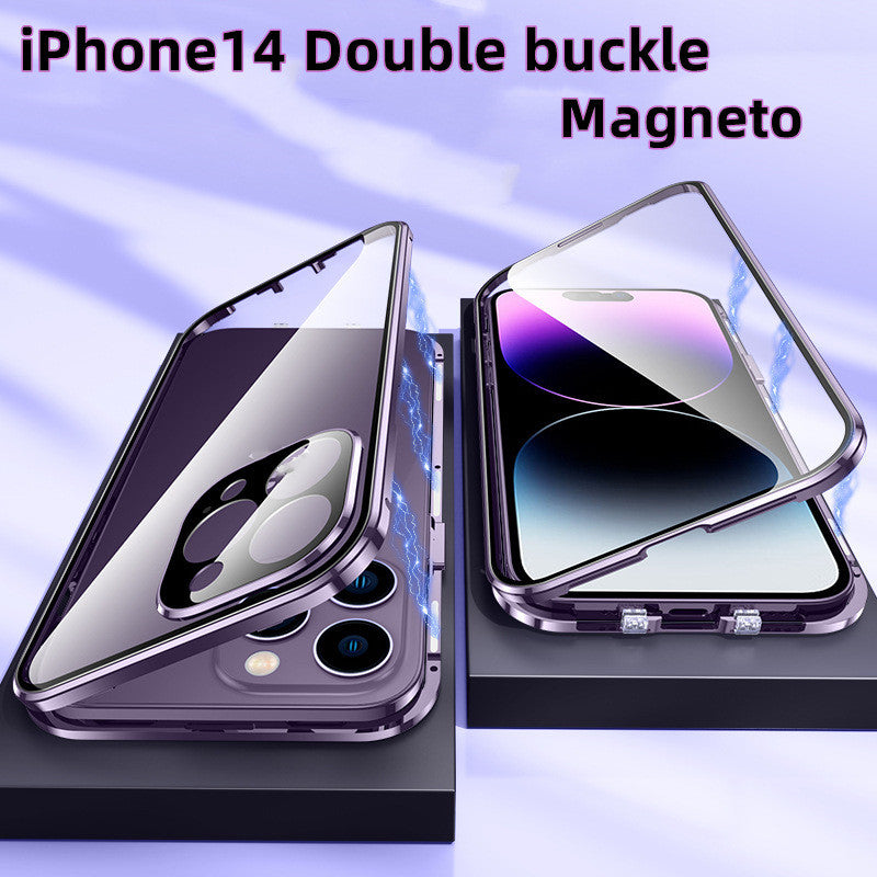 Boîtier de téléphone Magnétique King Double boucle Lunettes de verre double face