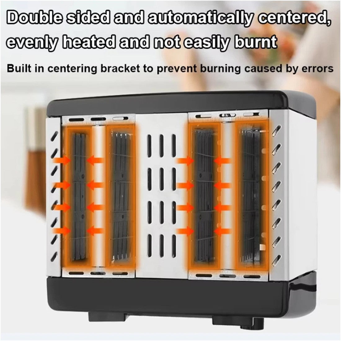 4 Slice extra large Fente avec défrost variable réchauffer le grille-pain noir Nouveau