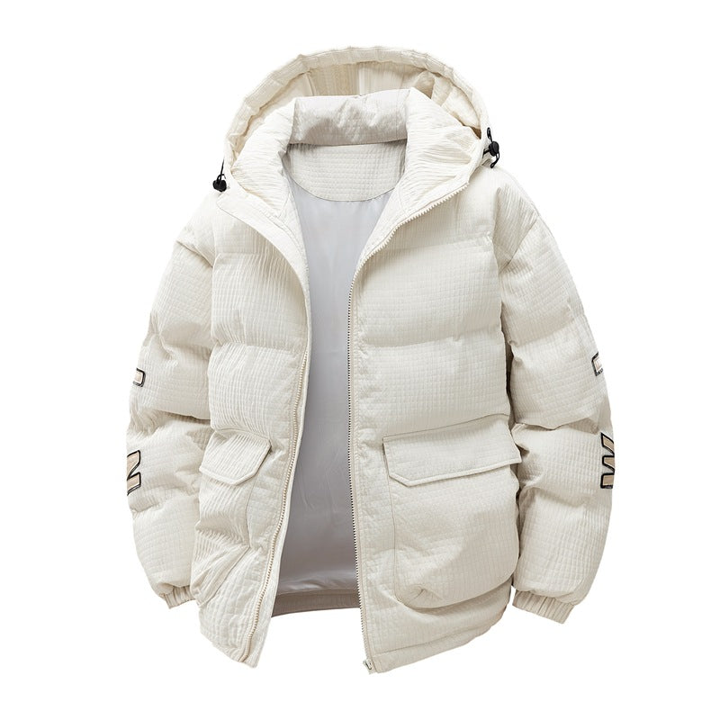 Manteau de coton rembourré pour hommes imprimé à capuche Hiver Loisirs Warm Top