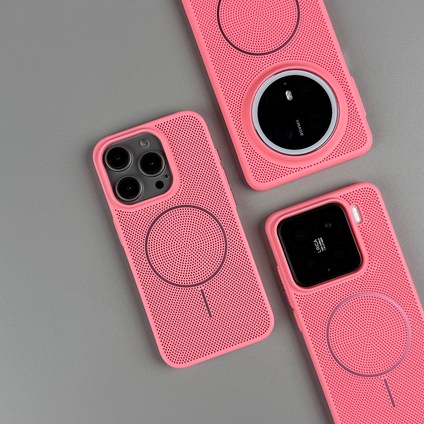 Respirant et dissipant la chaleur mince bague boîtier de téléphone magnétique