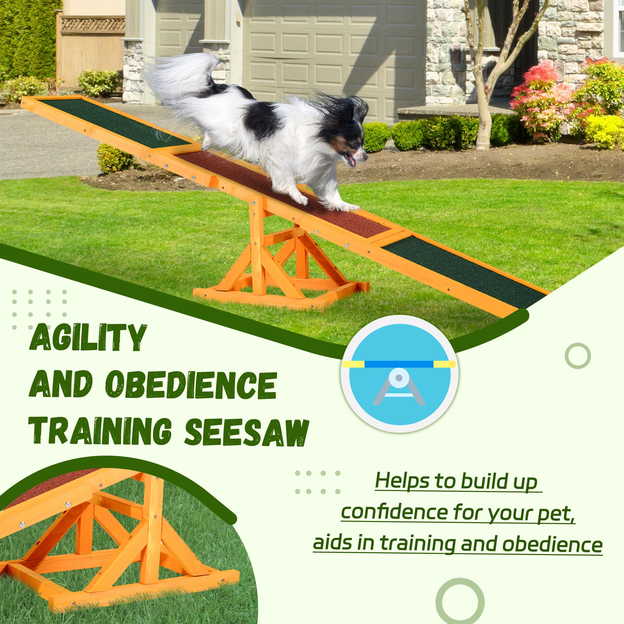 Agilité chien en bois Seesaw pour l'entraînement d'équilibre et l'exercice