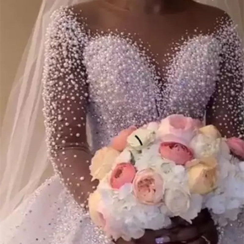 Robe de mariée Ball Gown manches longues Robe de mariée