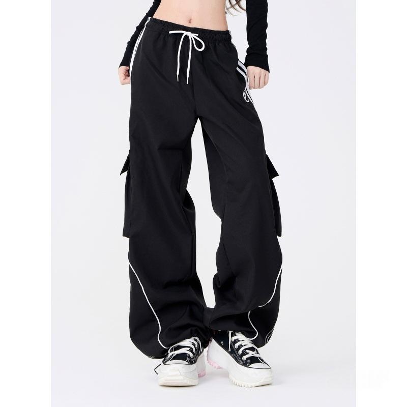 Drawstring Large-leg Relaxed-fit Cargo Joggers