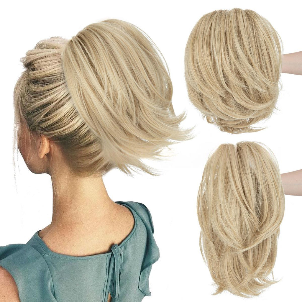 Haute température Synthétique Perruque Cheveux Clip-on Ponytail Femmes Court Style Volumineux Petit C