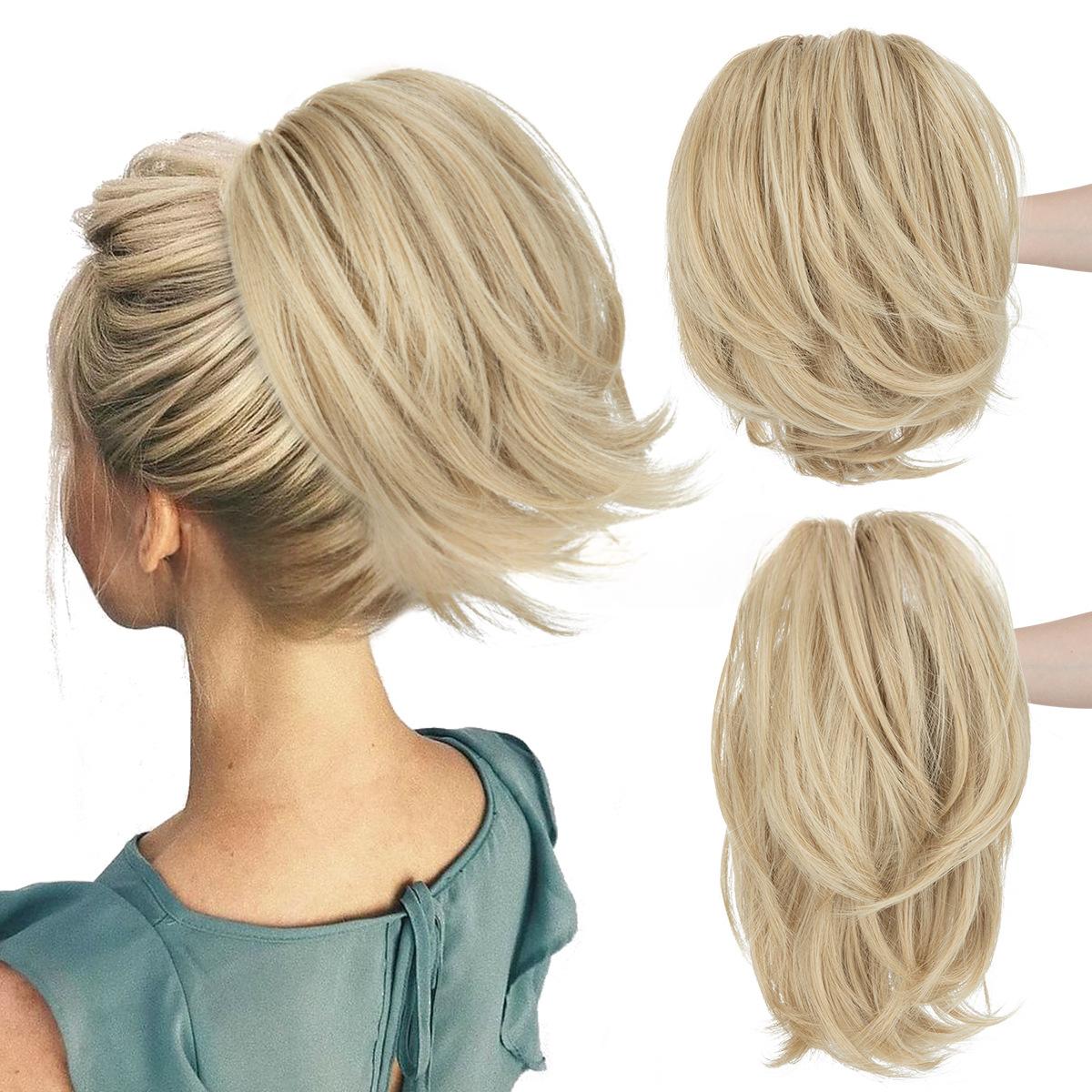 Haute température Synthétique Perruque Cheveux Clip-on Ponytail Femmes Court Style Volumineux Petit C