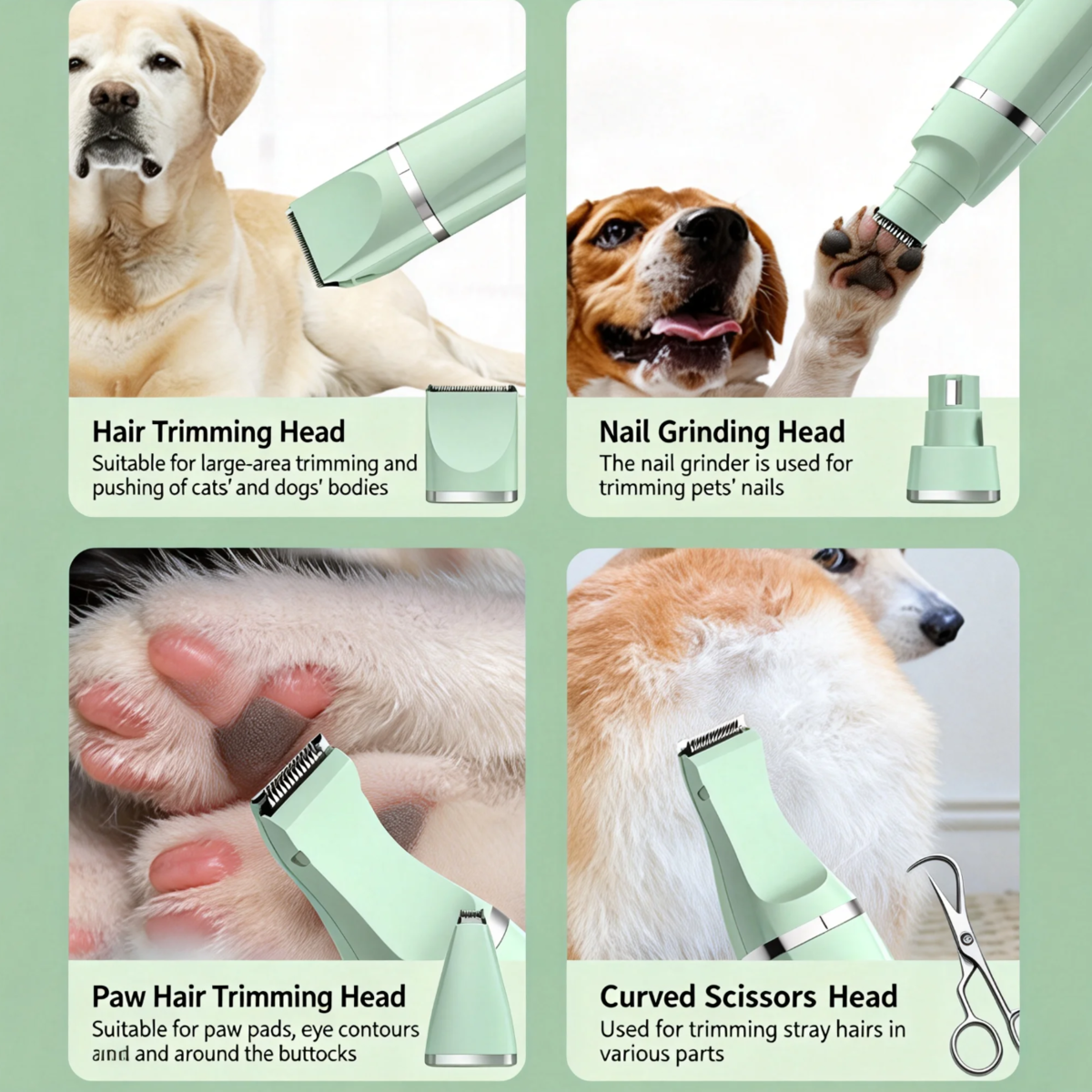 4-en-1 Kit de grooming pour petits chiens Chats