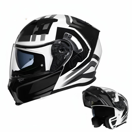 Casque de moto à double-lentilles à révélation faciale