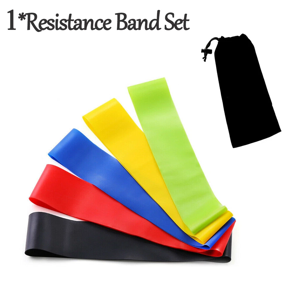 Bandes de résistance Ensemble de boucles d'exercice de 5 force entraînement fitness Yoga entraînement bande de booty
