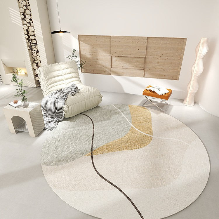 Rond Cashmere look rug pour la chambre à coucher à la maison