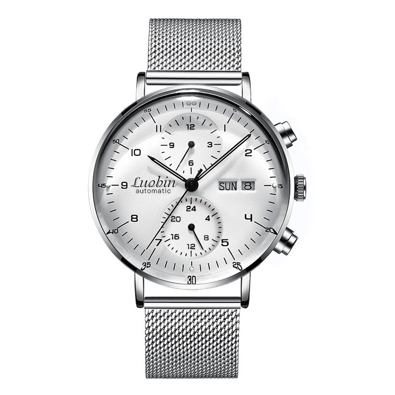 Montre mécanique entièrement automatique Multifonctionnel Business Simple Luminous Waterproof
