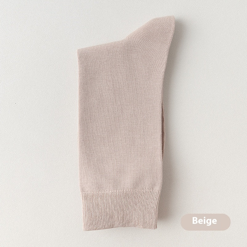 Mi-calf printemps et automne pur coton hommes d'affaires chaussettes