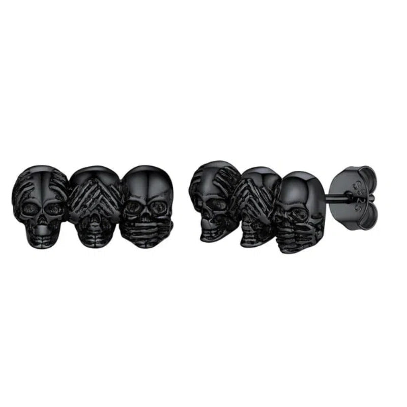Décoration d'Halloween Trois boucles d'oreilles en forme de crâne