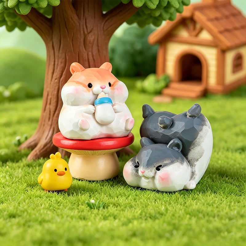 Creative Animal Hamster Resin Decorative Ornament