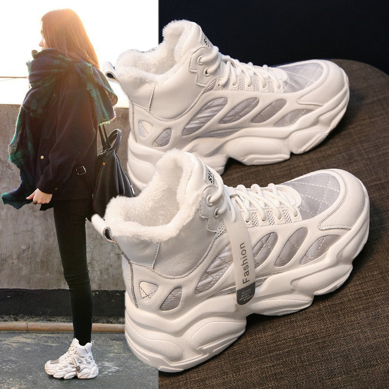 Femmes Mode Casual Velvet Intérieur Chaussures Hautes