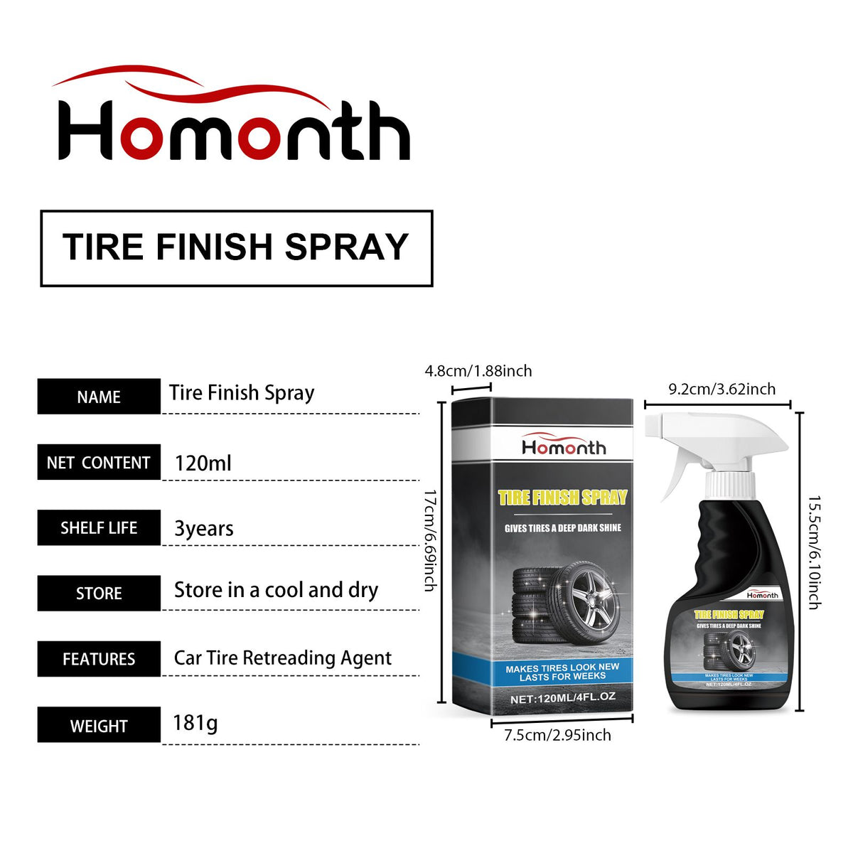 HOMONTH Automotive Tire Shine Spray