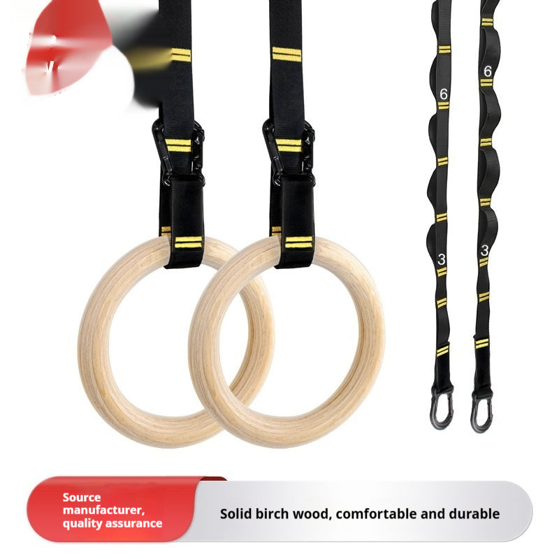 Intérieur Gymnastique Fitness Rings Pull-Up Exercice Rings Birch Wood Ring Set Accueil Fitness Ri