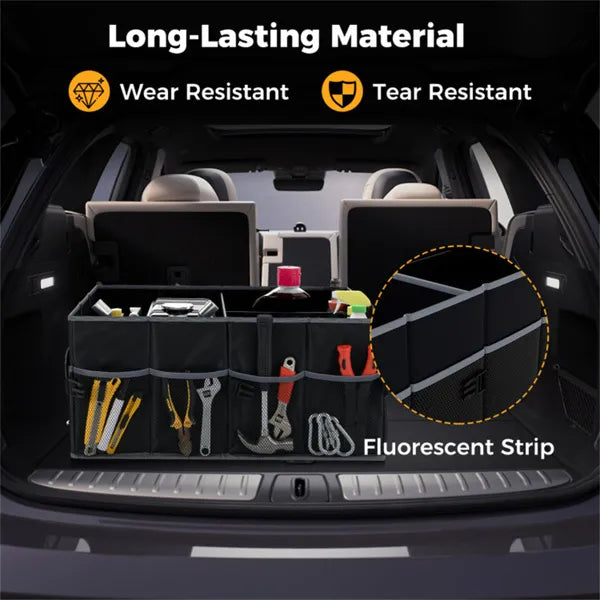 13 Gallon Auto Trunk Organizer - 3 Compartments + 6 Pockets