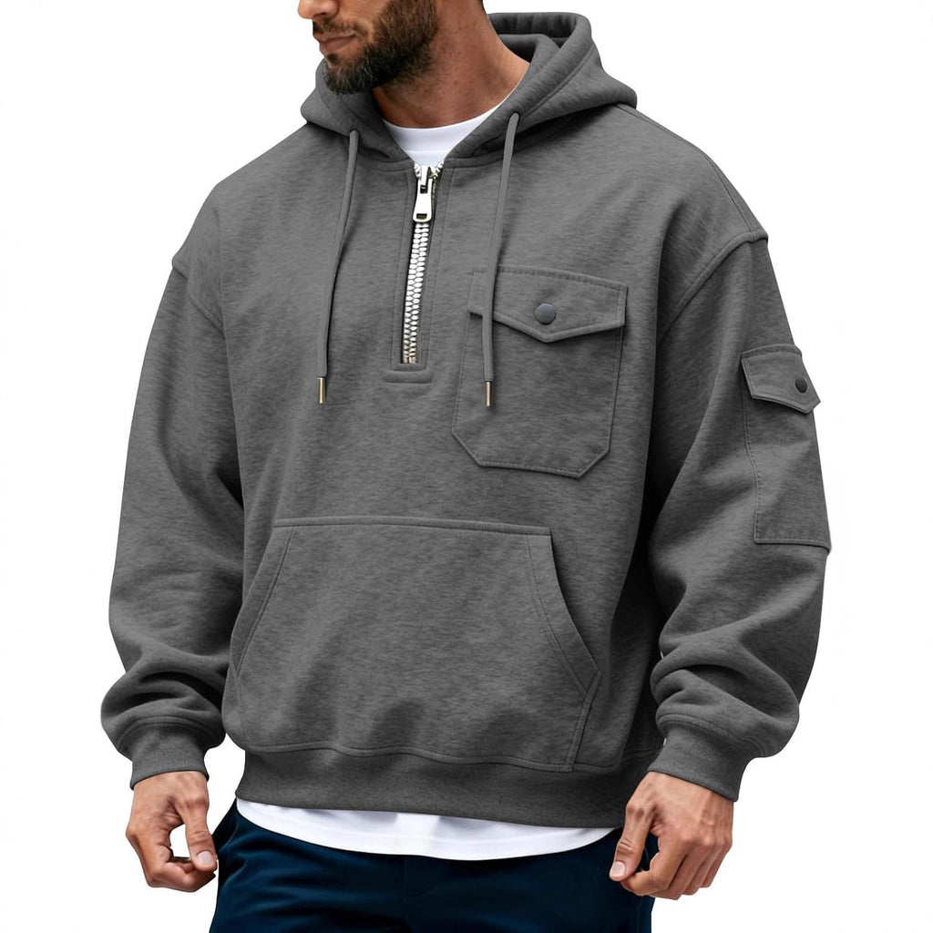Haut de veste à manches longues à capuche pour hommes