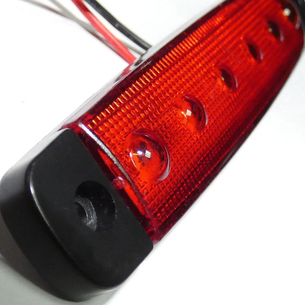 30 Pcs 12v 6 Led Blanc Jaune Rouge Marqueur Side Position Camion Remorque
