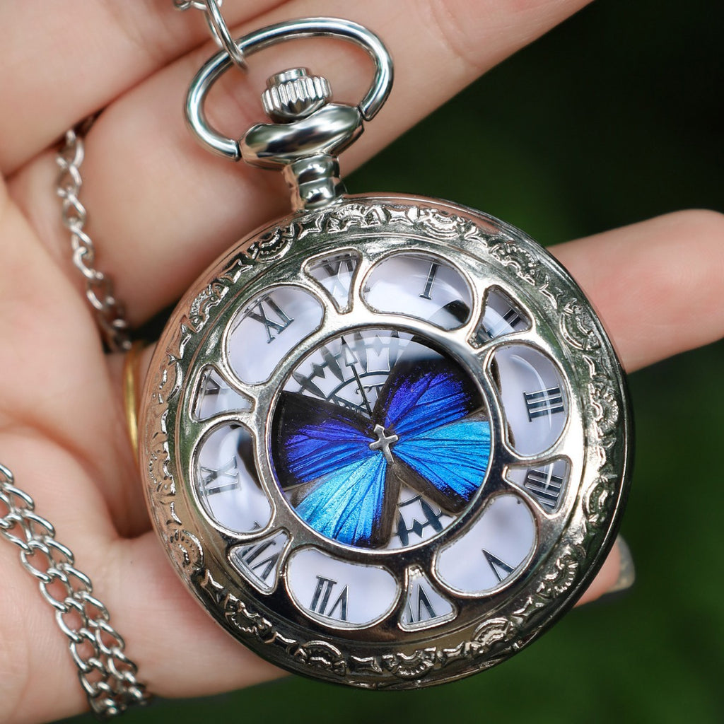 Ya Gray Butterfly & Wu Gray Butterfly Creative Pocket Watch Chain