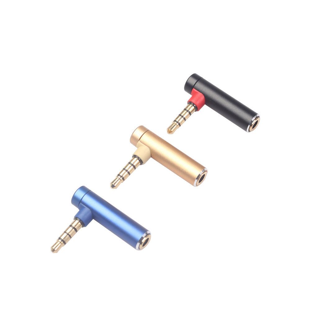 Comprimé téléphonique 3.5mm Homme à Femme 90 Degré Tourner Adaptateur audio