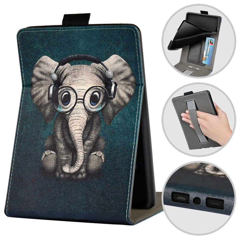 6-inch Portable Protective Case for Kids Painted Leather Version