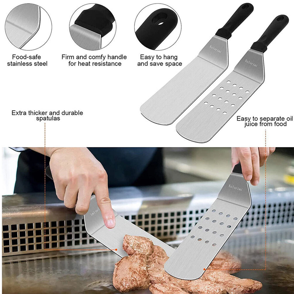 14 Pcs Professional en acier inoxydable Grill outils ensemble barbecue Accessoires UK