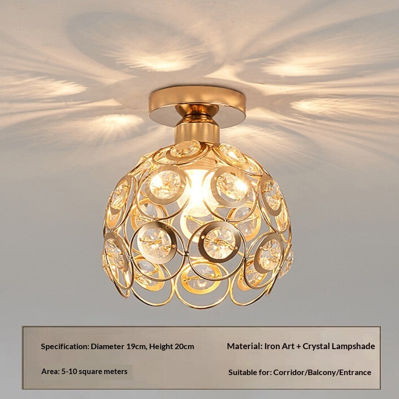 Creative personnalisé cristal plafond lumière Hallway lumière Balcon Flush Mount lumière