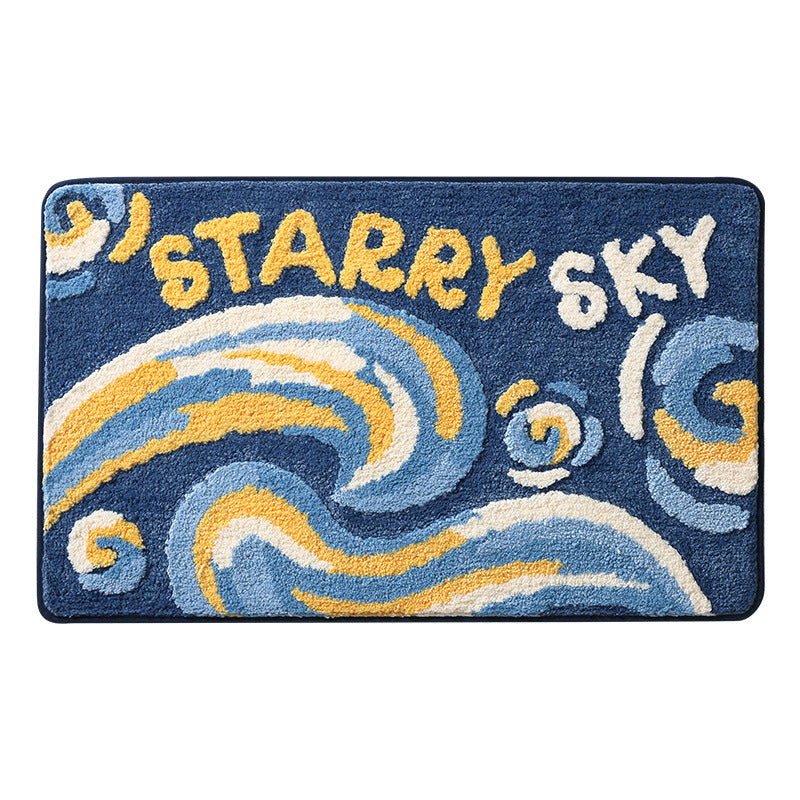 Flocked Home Doormat Salle de bain Rug Absorbent Mat antidérapant Chambre à pied Pad