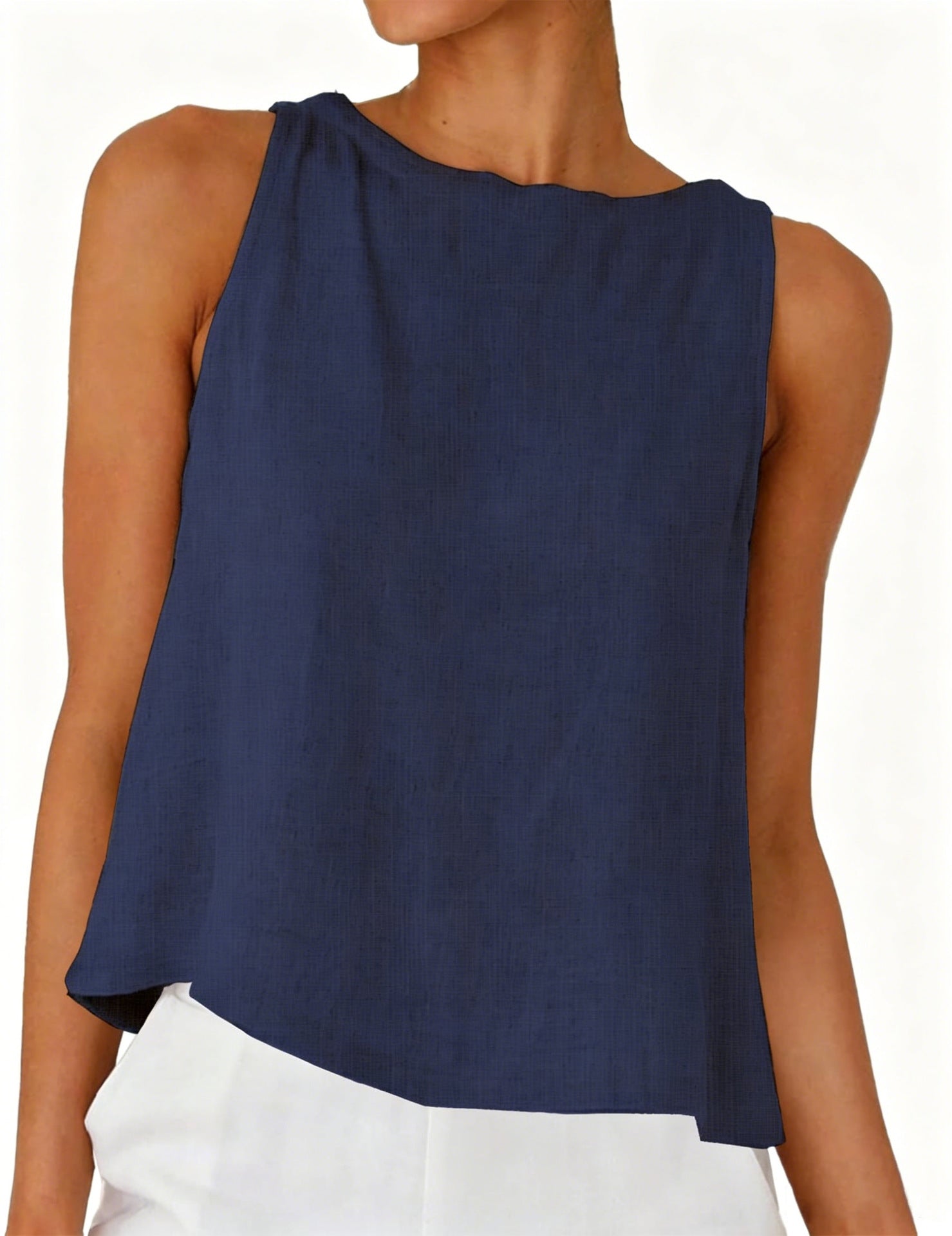 Femmes Col rond Blouse à coupe molle