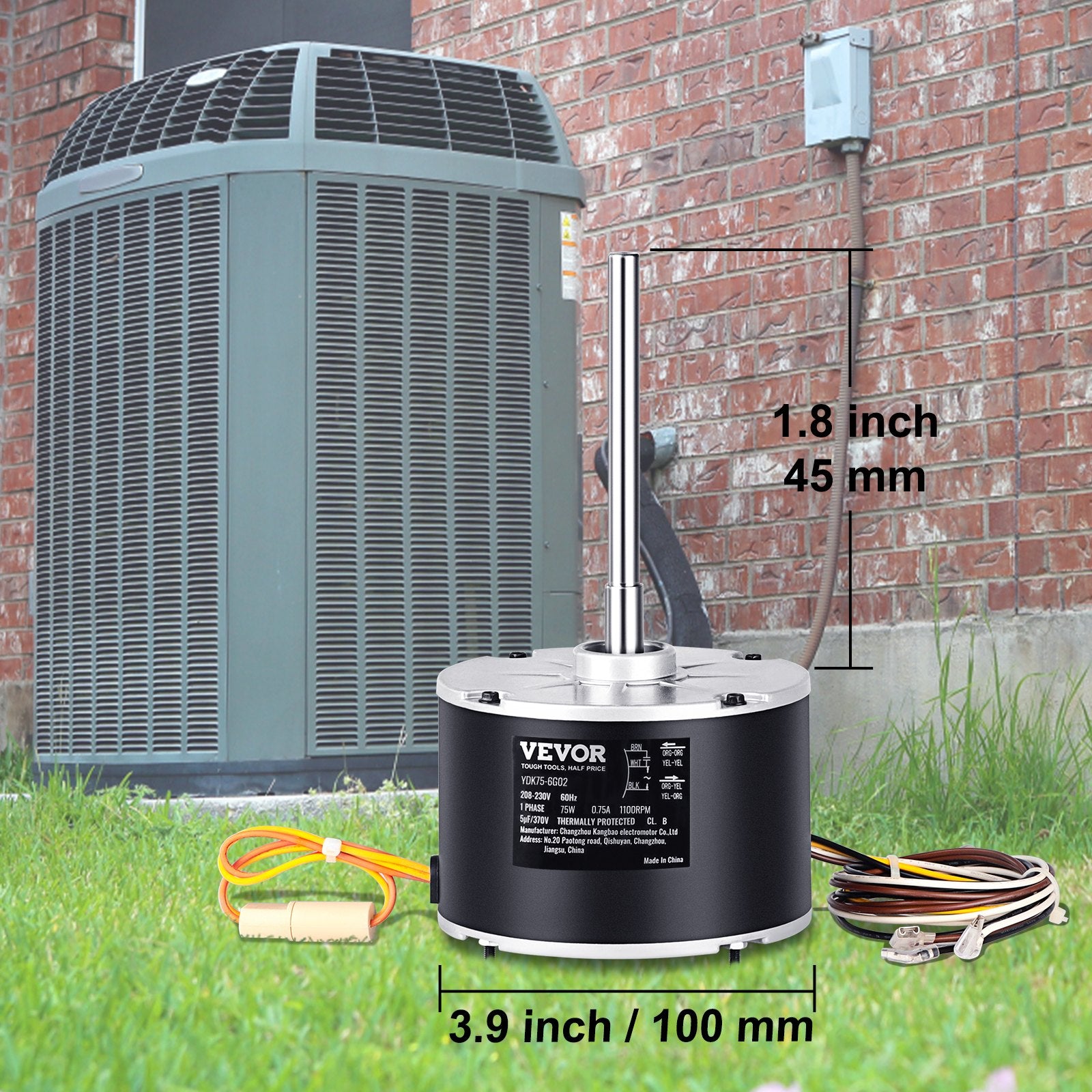 Moteur à ventilateur de condensateur VEVOR 5KCP39BGS069S