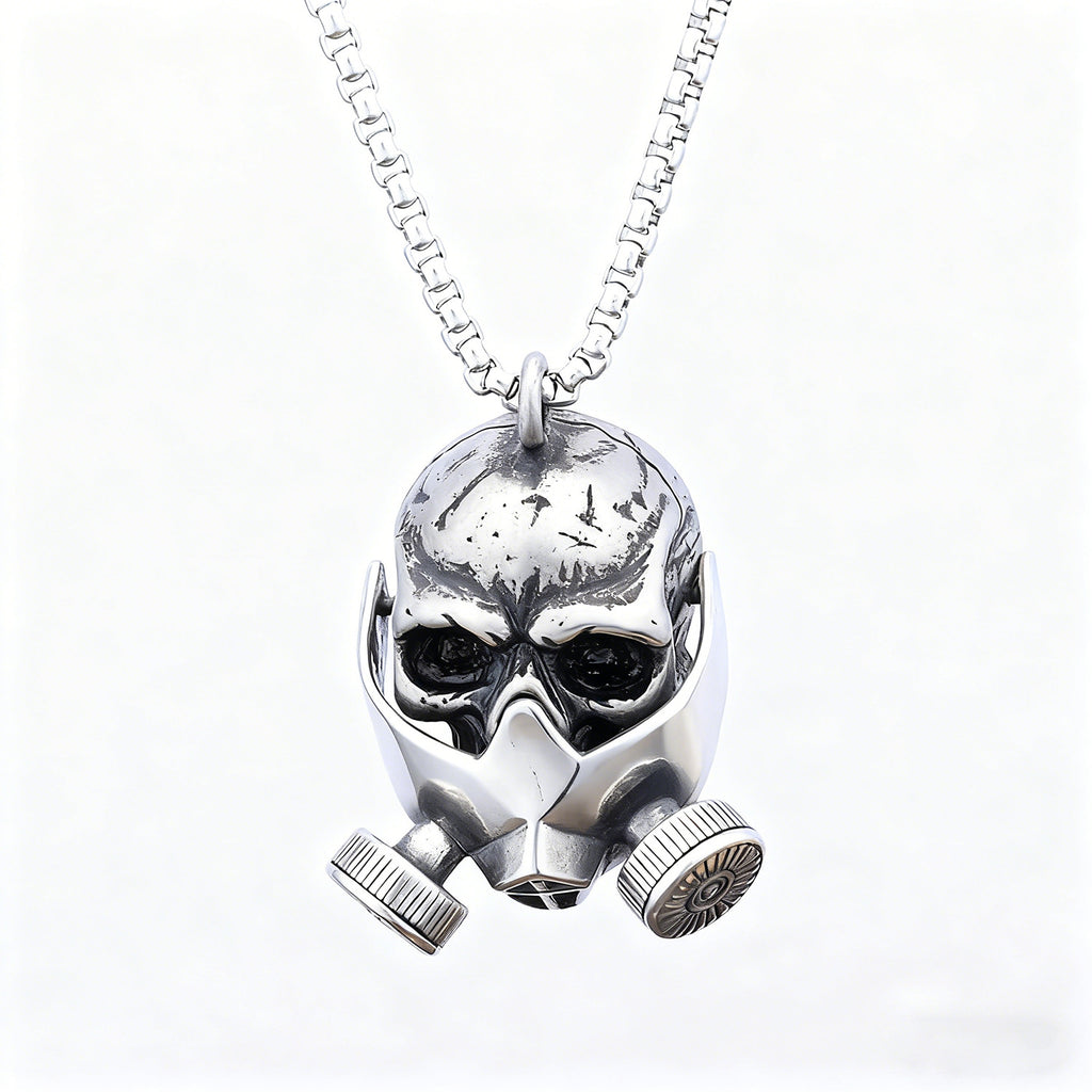 Collier de masque à gaz de crâne rétro créatif