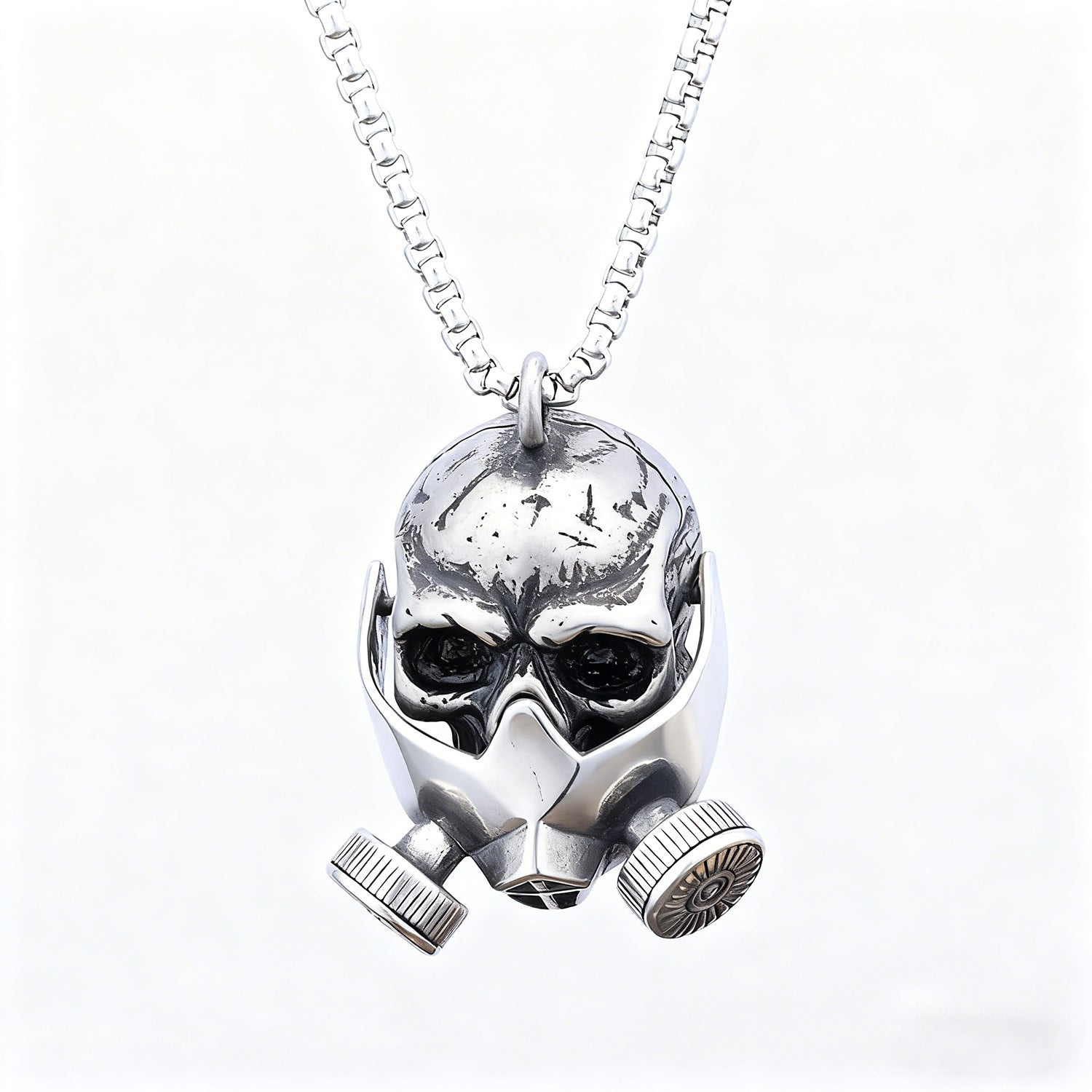 Collier de masque à gaz de crâne rétro créatif