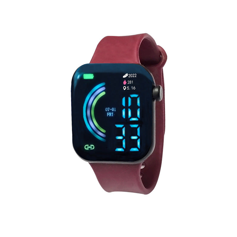 Grande écran carré Étudiant couple Sports Led montre