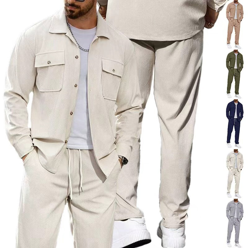 Veste de sport casual pour hommes et pantalons à jambe droite