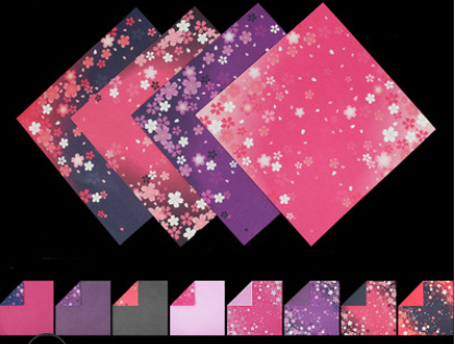 Double face deux couleurs japonais style Floral Origami Square Impression Origami
