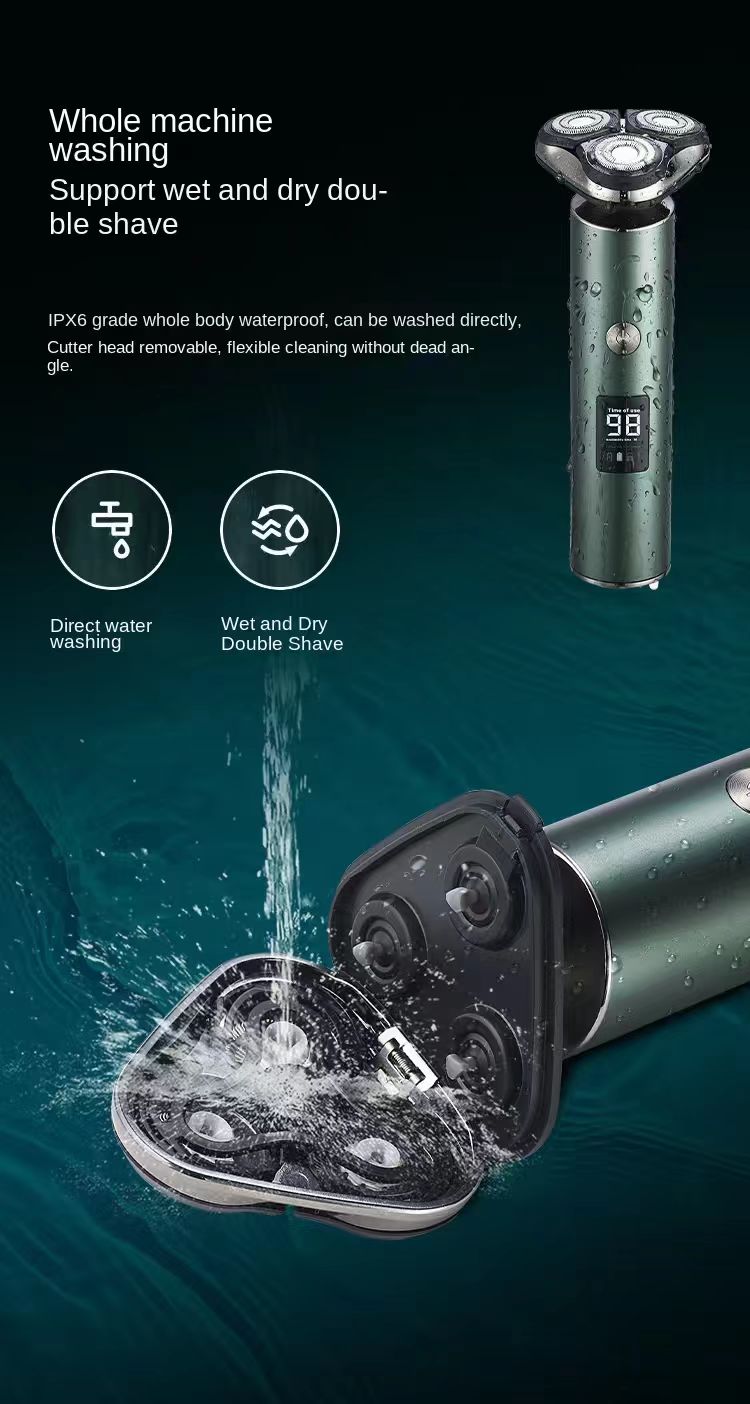 Rasoir électrique homme triple tête rasoir Voyage portable lavable