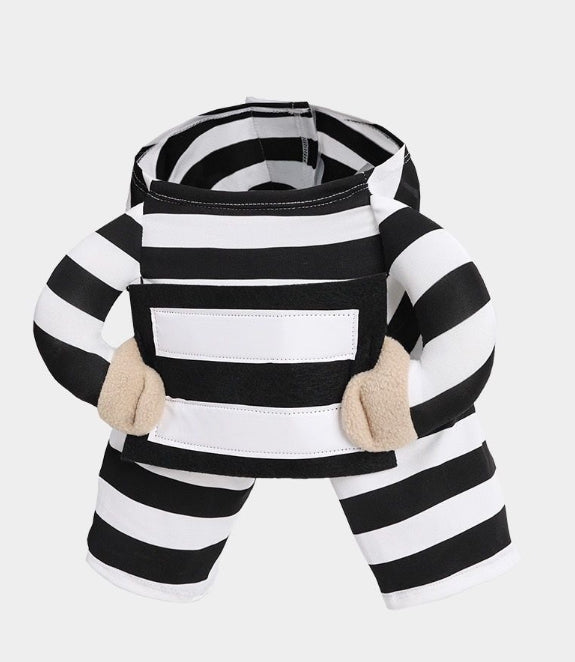Costume de prisonnier de chien d'Halloween personnalisé