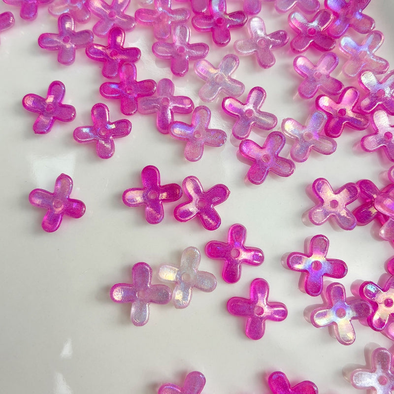 Perles de fleurs acryliques 4-Petal Lumineuses Glow-in-the-Dark
