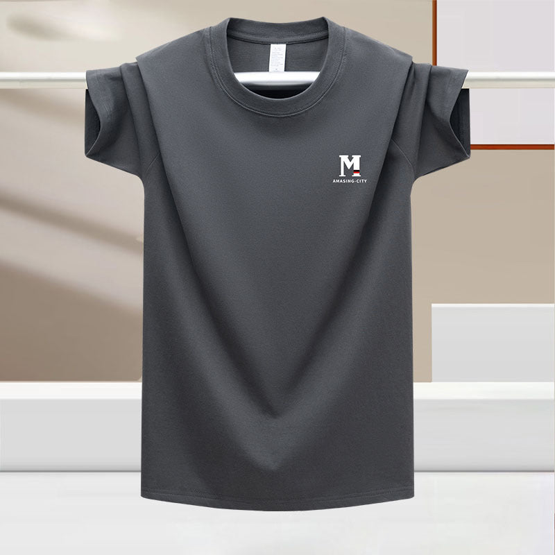 Chemise pour hommes en soie glacée à manches courtes pour hommes