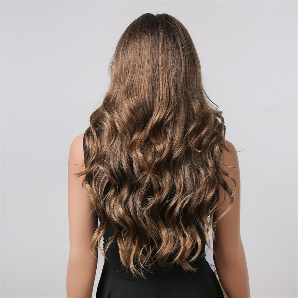 Brown Long Curly Hair Européen et American Wig