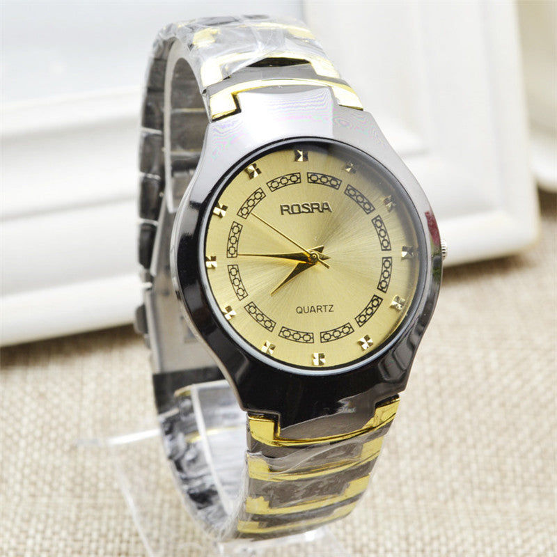 Cadeau visage de montre unisexe en acier inoxydable