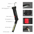 2PCS 5Modes Magnetic Rechargeable COB LED RED Lampe de lumière de travail Folding Torch USA