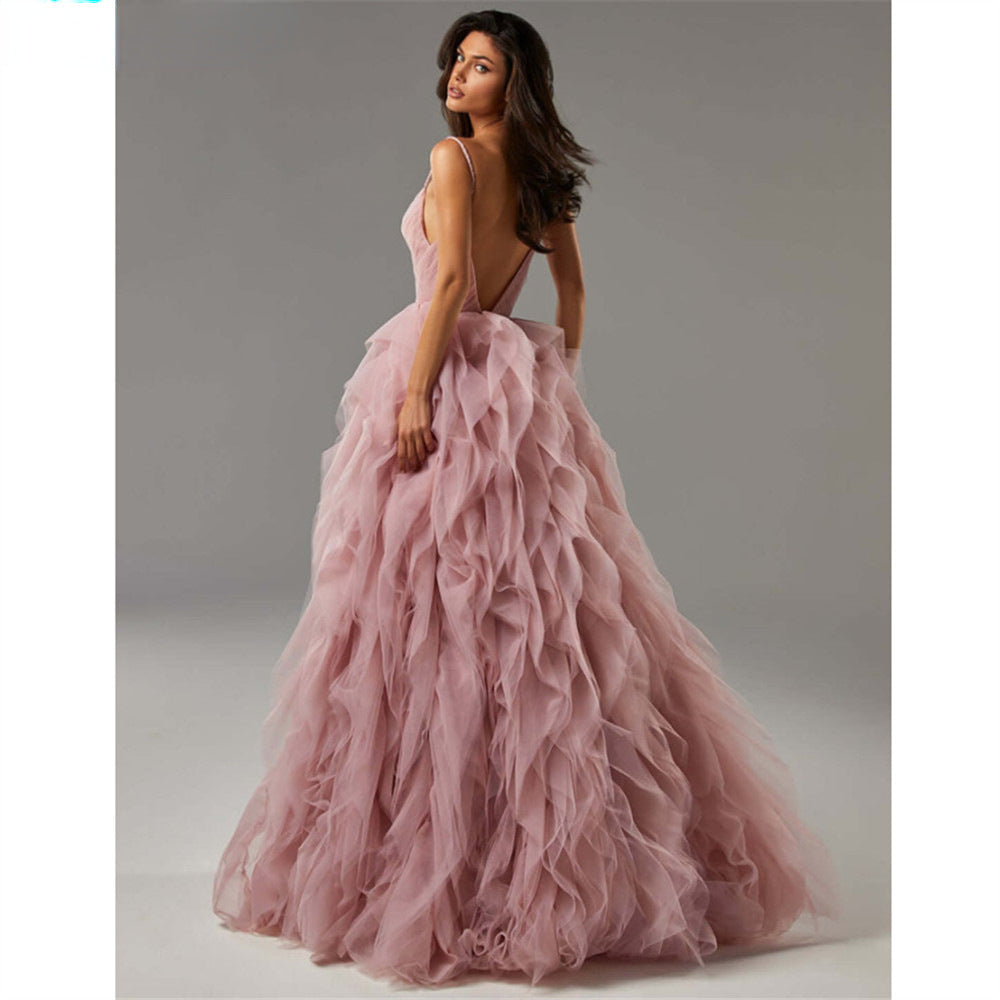 Robe longue de mesh pour le bal du soir