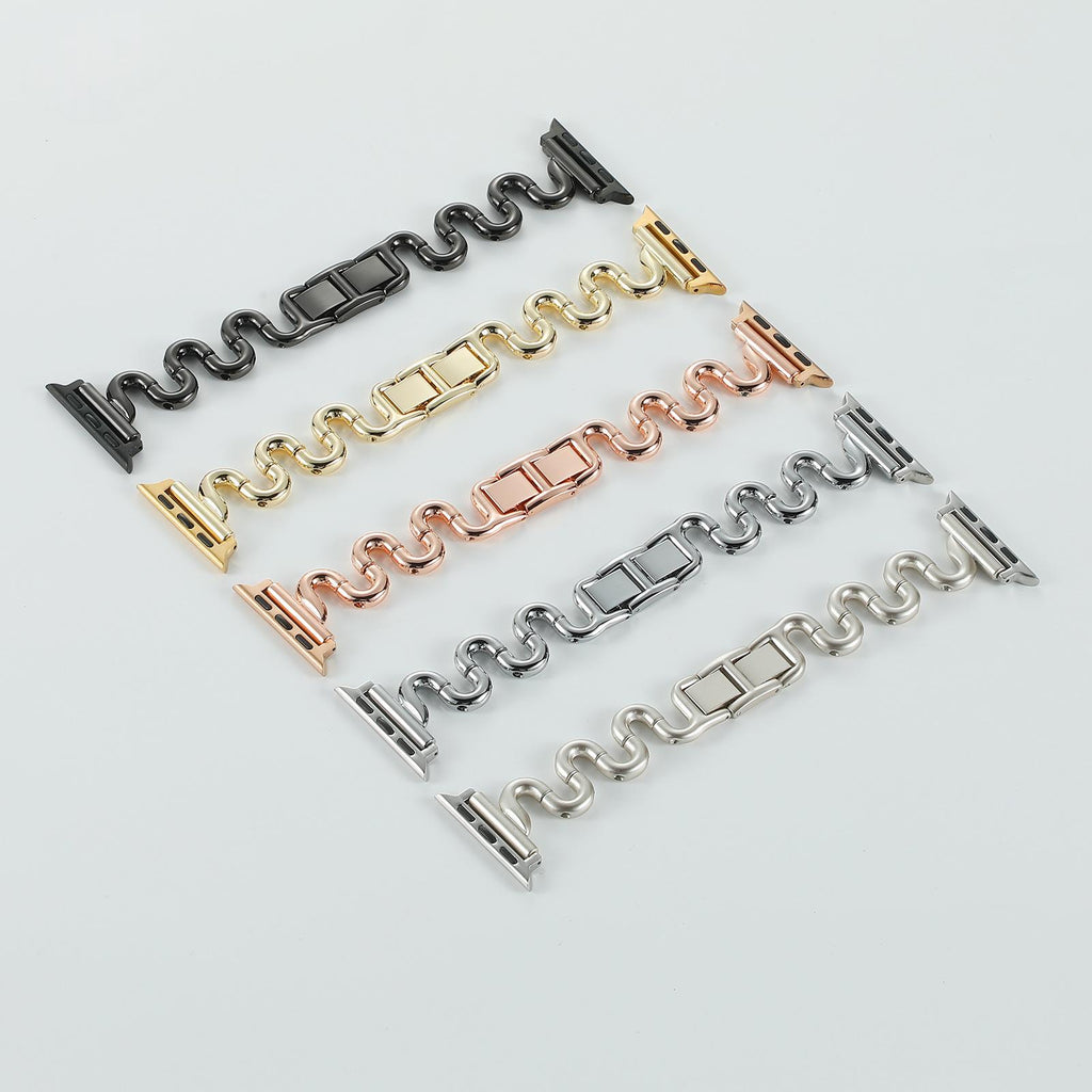 Bande de montres intelligentes Bent Metal Bracelet en forme de S